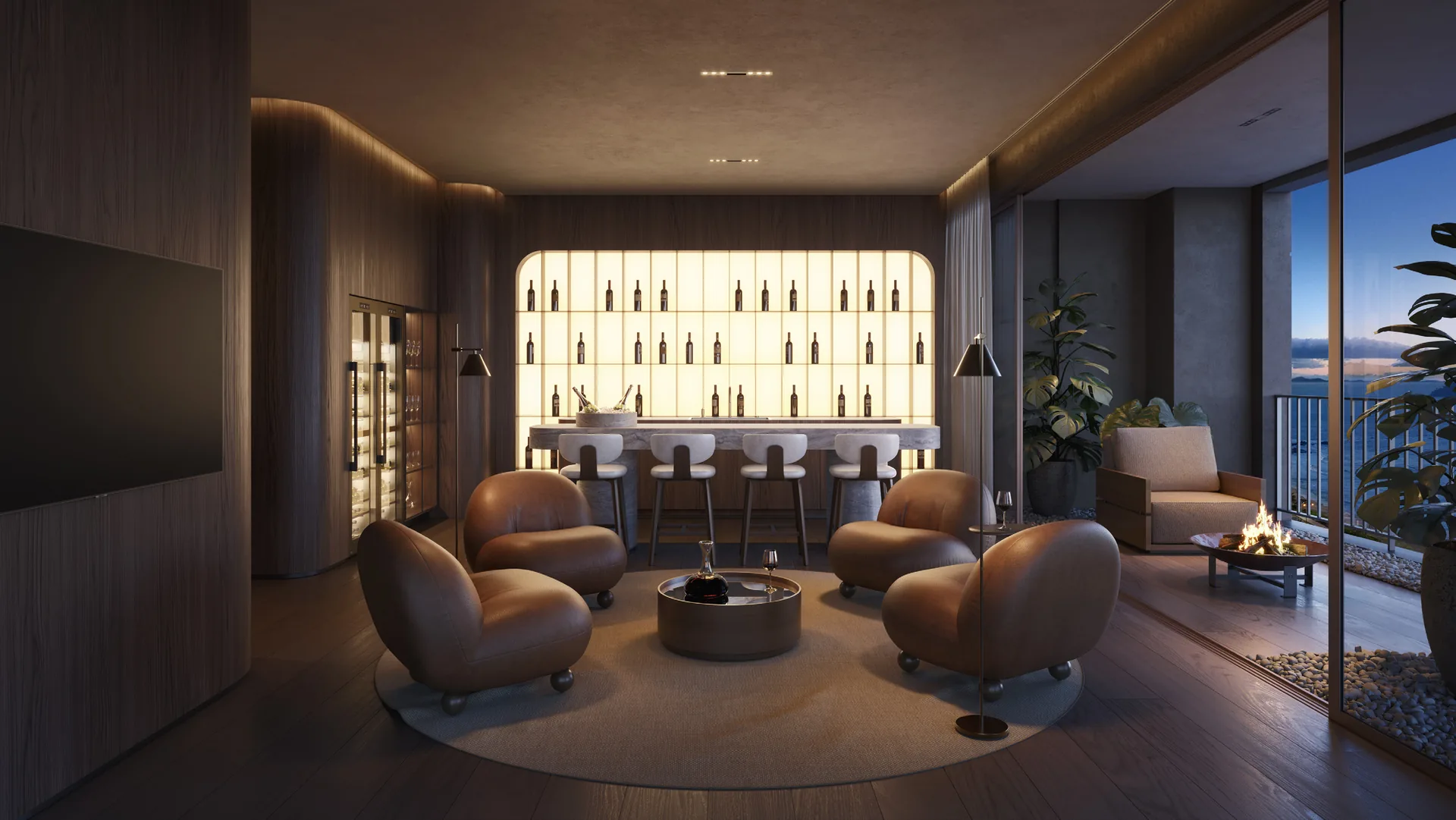 Whisky Bar e Poker Room no 20º pavimento do Alvōre