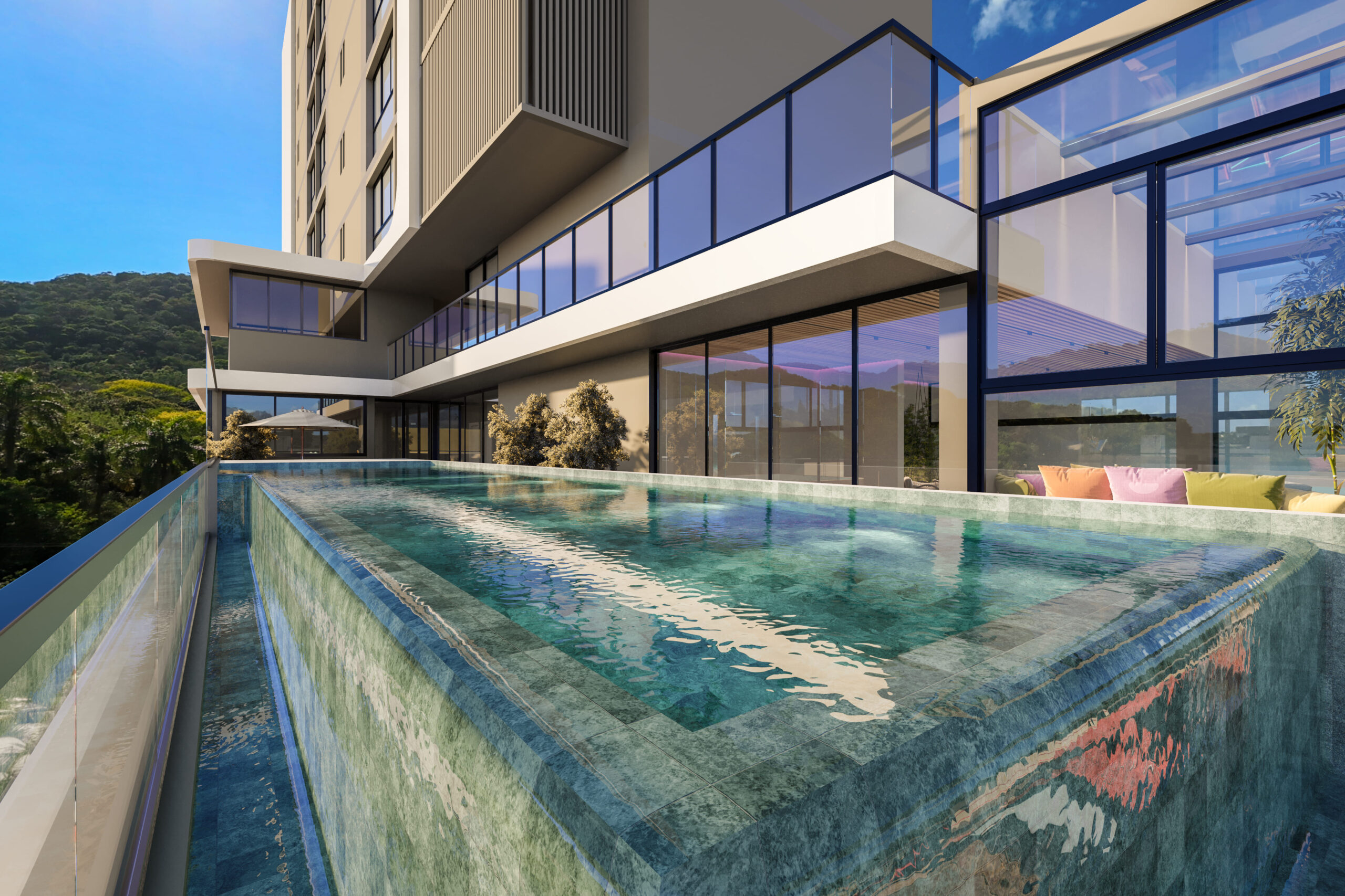 Deck e piscina do MOOV
